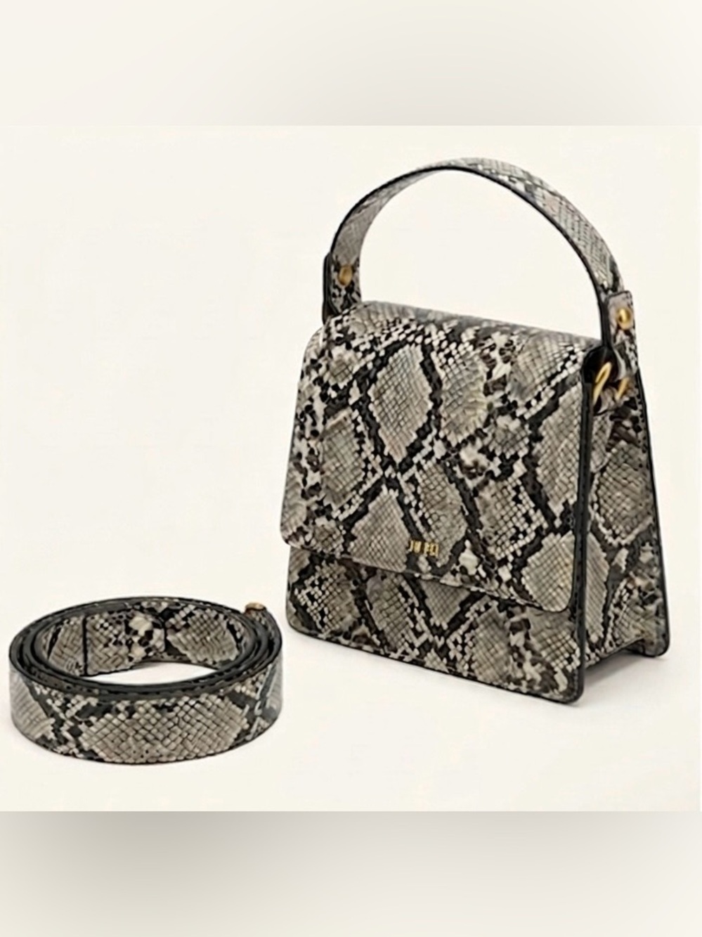 JW PEl Fae Top Handle Snake Embossed Bag